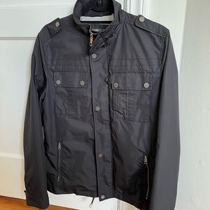 Cole Haan Windbreaker Jacket Mens Small Black with Orange accents